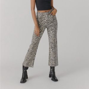 Urban Outfitters BDG Kick Flare Leopard Print Jeans